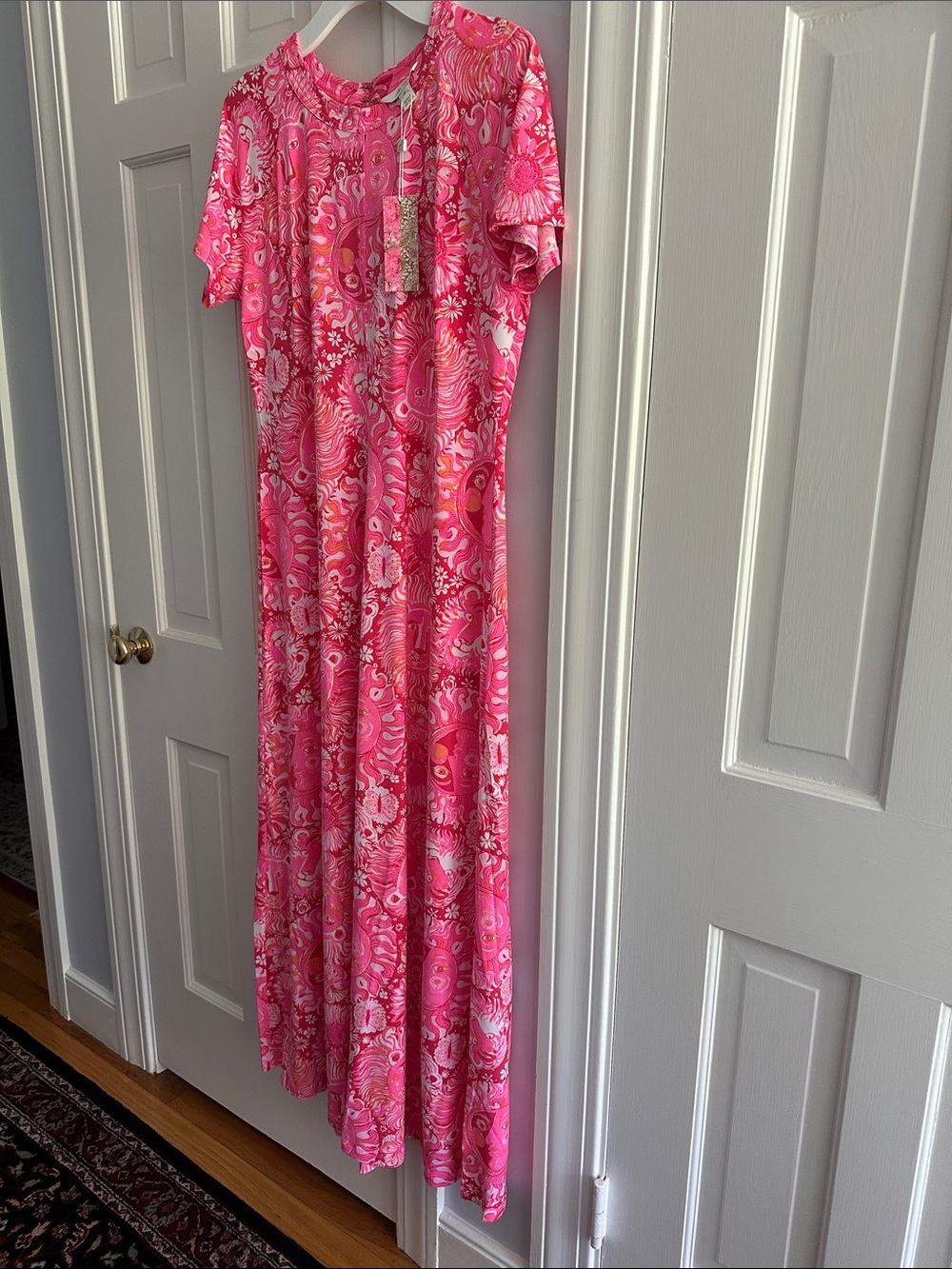 Lilly Pulitzer Hot Pink Paisley Maxi Dress